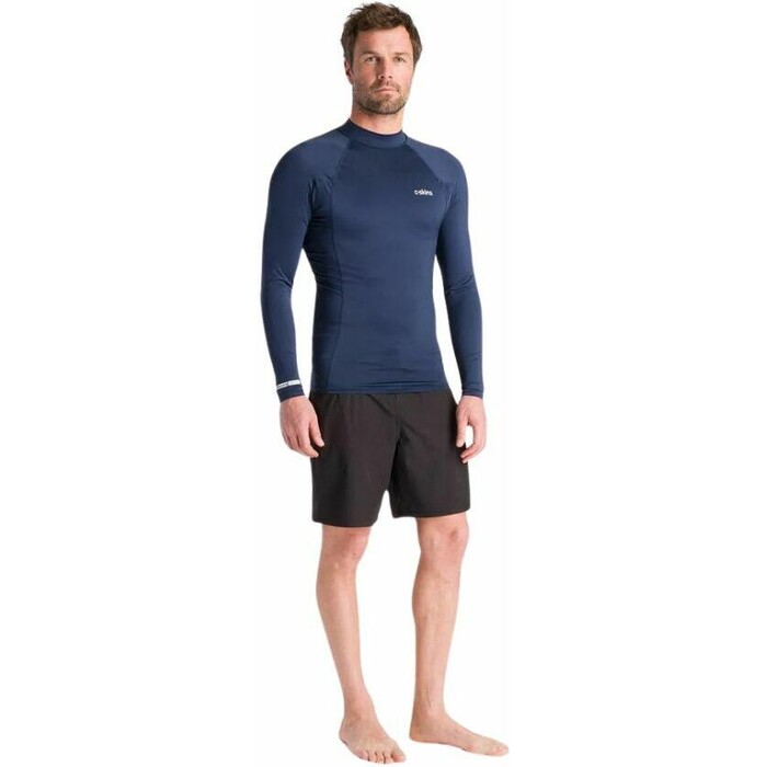 2024 C-Skins Mens NuWave UV Basics Long Sleeve Rash Vest C-NLYLSMC - Bluestone